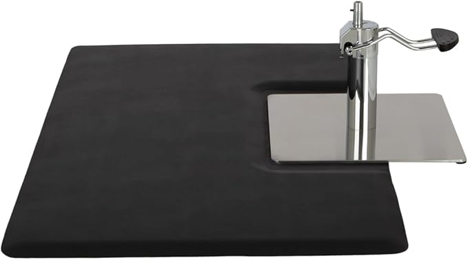 Buy-Rite 3’ x 5’ No Fatigue Salon Mat – ¾” Super Soft Rectangular Stylist Floor Mat with 12” x 24” Square Chair Cut-Out, Puncture-Proof, Anti-Fatigue, Easy-Clean Surface, SHP-SS3050RSQR3/4