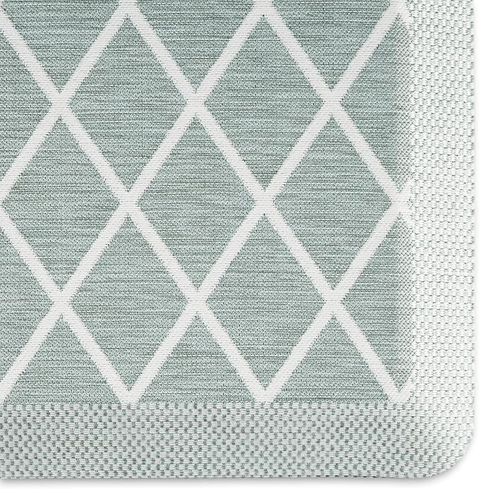 Martha Stewart Miles Modern Diamond Anti-Fatigue Air-Infused Kitchen Mat, Mint Green, 19.6"x39"